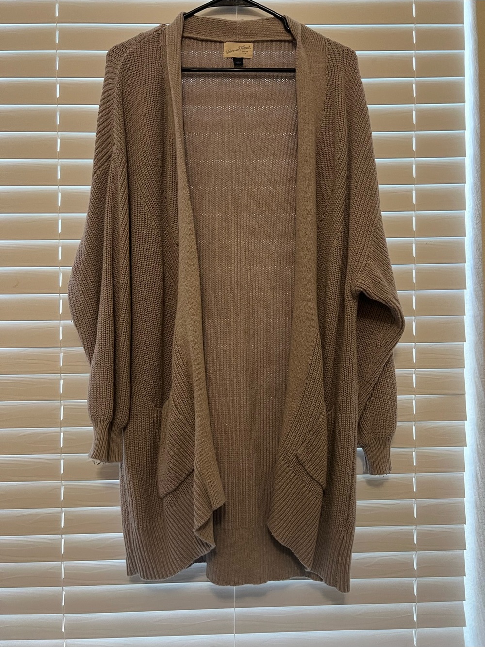 Universal Thread Open-Front Knit Cardigan in Taupe Brown